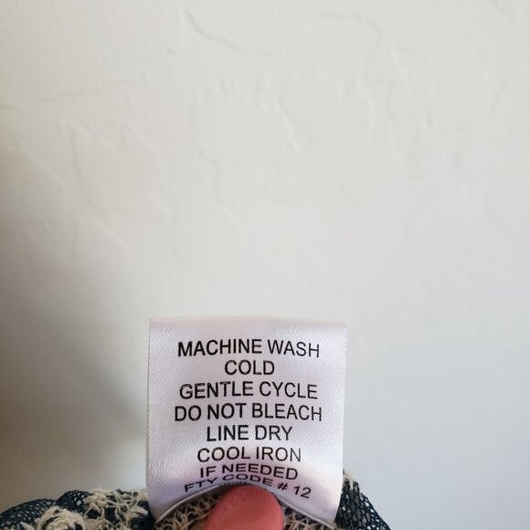 Rebellion Again Mesh Crochet Lace Open Kimono Cover Up Blue Size L Beachy Boho - Picture 11 of 11